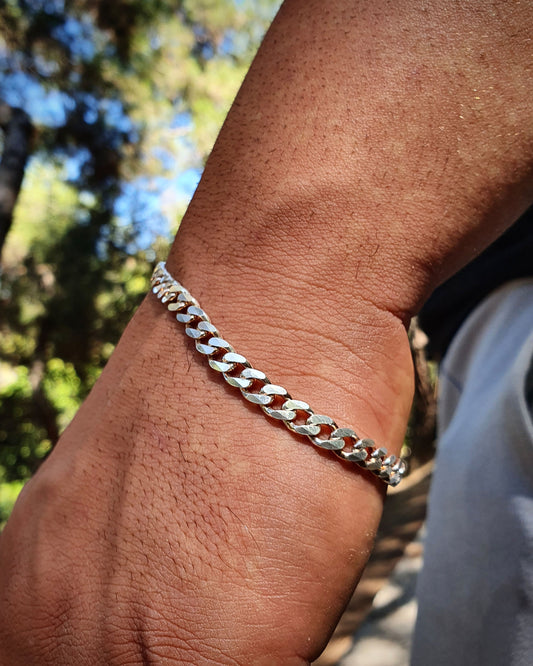 Klasik Curb Zincir Bileklik – 925 Ayar Gümüş