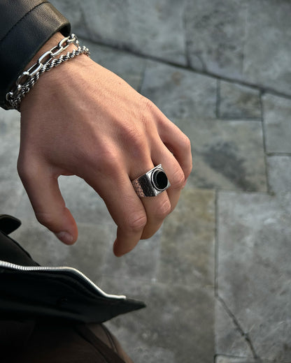 Siyah Onyx Yüzük – 925 Ayar Gümüş-Yüzük-Osiris Jewelry