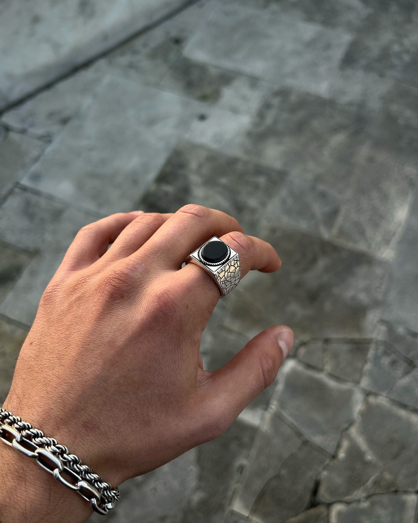 Siyah Onyx Yüzük – 925 Ayar Gümüş-Yüzük-Osiris Jewelry