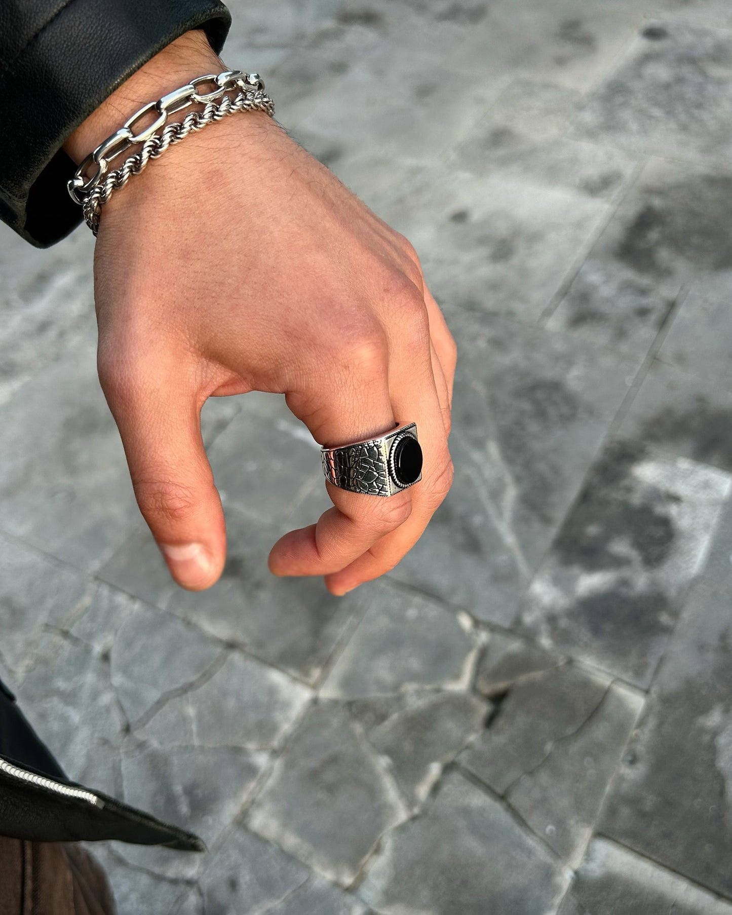 Siyah Onyx Yüzük – 925 Ayar Gümüş-Yüzük-Osiris Jewelry