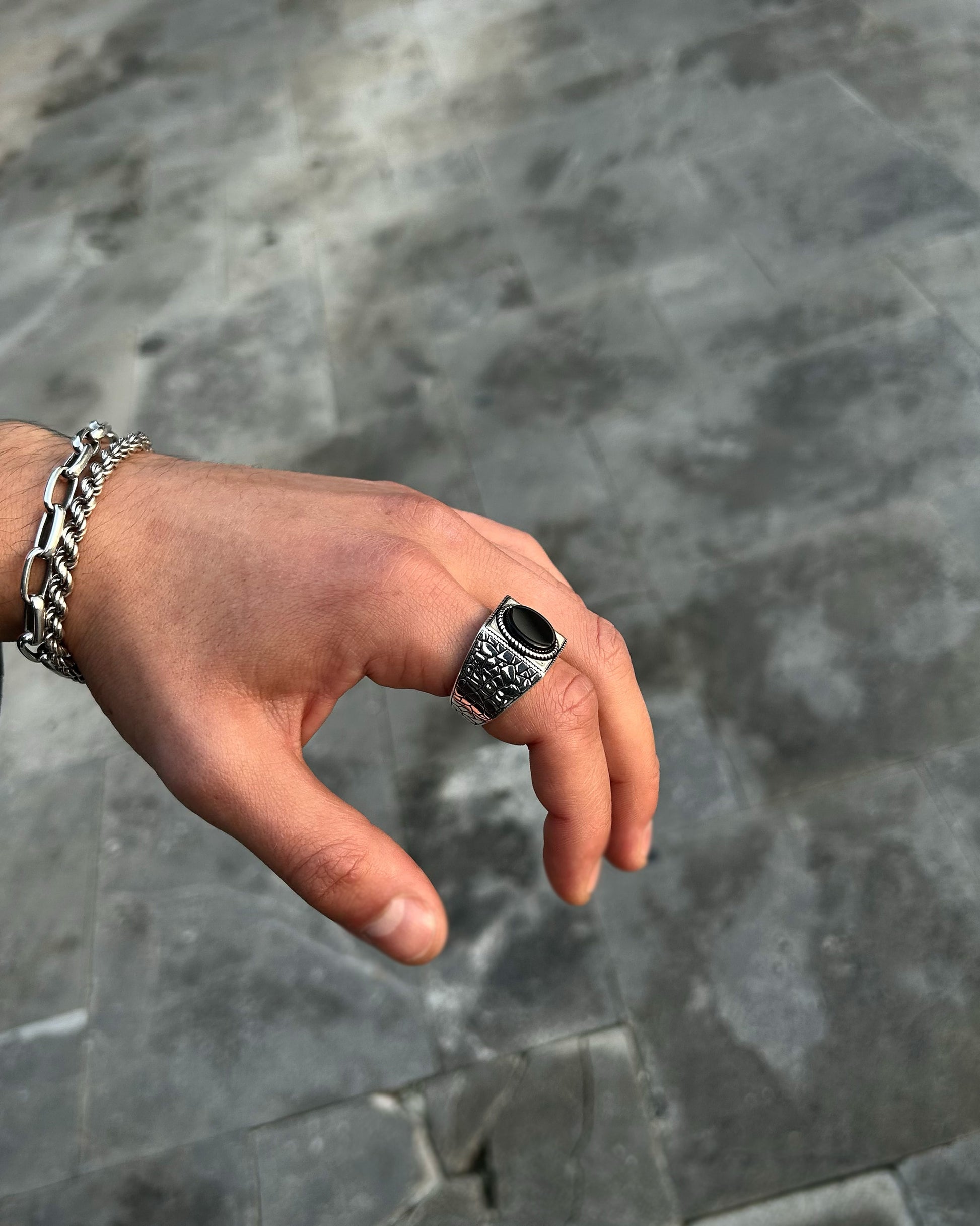 Siyah Onyx Yüzük – 925 Ayar Gümüş-Yüzük-Osiris Jewelry