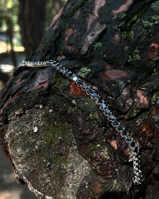 Siyah Su Yolu Tenis Bileklik – Rodyum Kaplama 925 Ayar Gümüş-Osiris Jewelry
