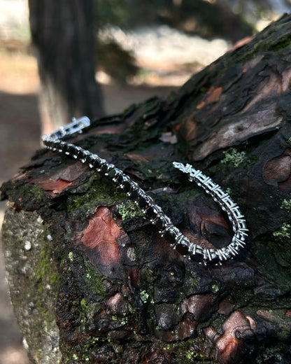 Siyah Su Yolu Tenis Bileklik – Rodyum Kaplama 925 Ayar Gümüş