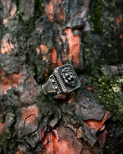 Yaşlı Aslan Başı Yüzük – 925 Ayar Gümüş-Yüzük-Osiris Jewelry