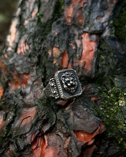 Yaşlı Aslan Başı Yüzük – 925 Ayar Gümüş-Yüzük-Osiris Jewelry