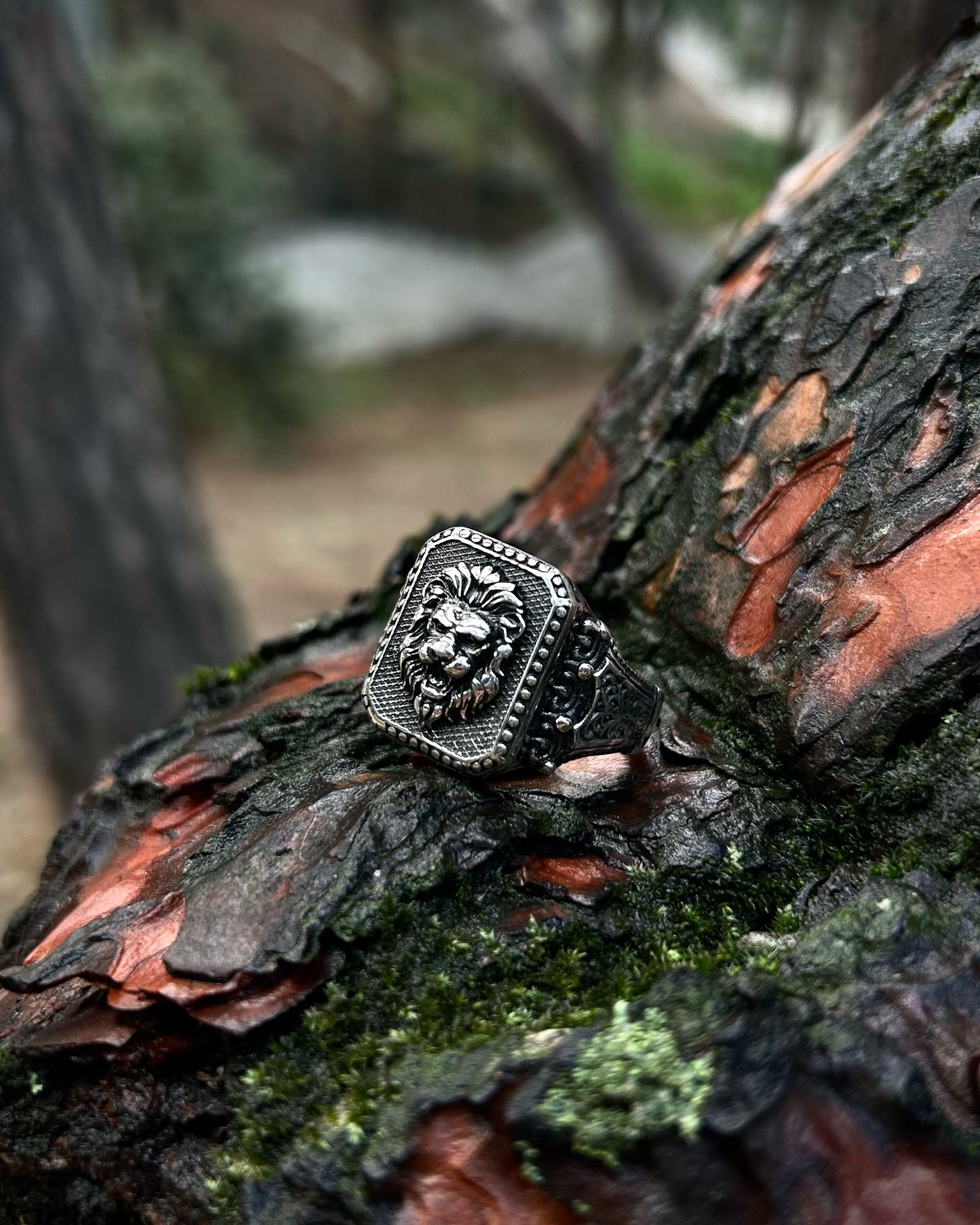 Yaşlı Aslan Başı Yüzük – 925 Ayar Gümüş-Yüzük-Osiris Jewelry