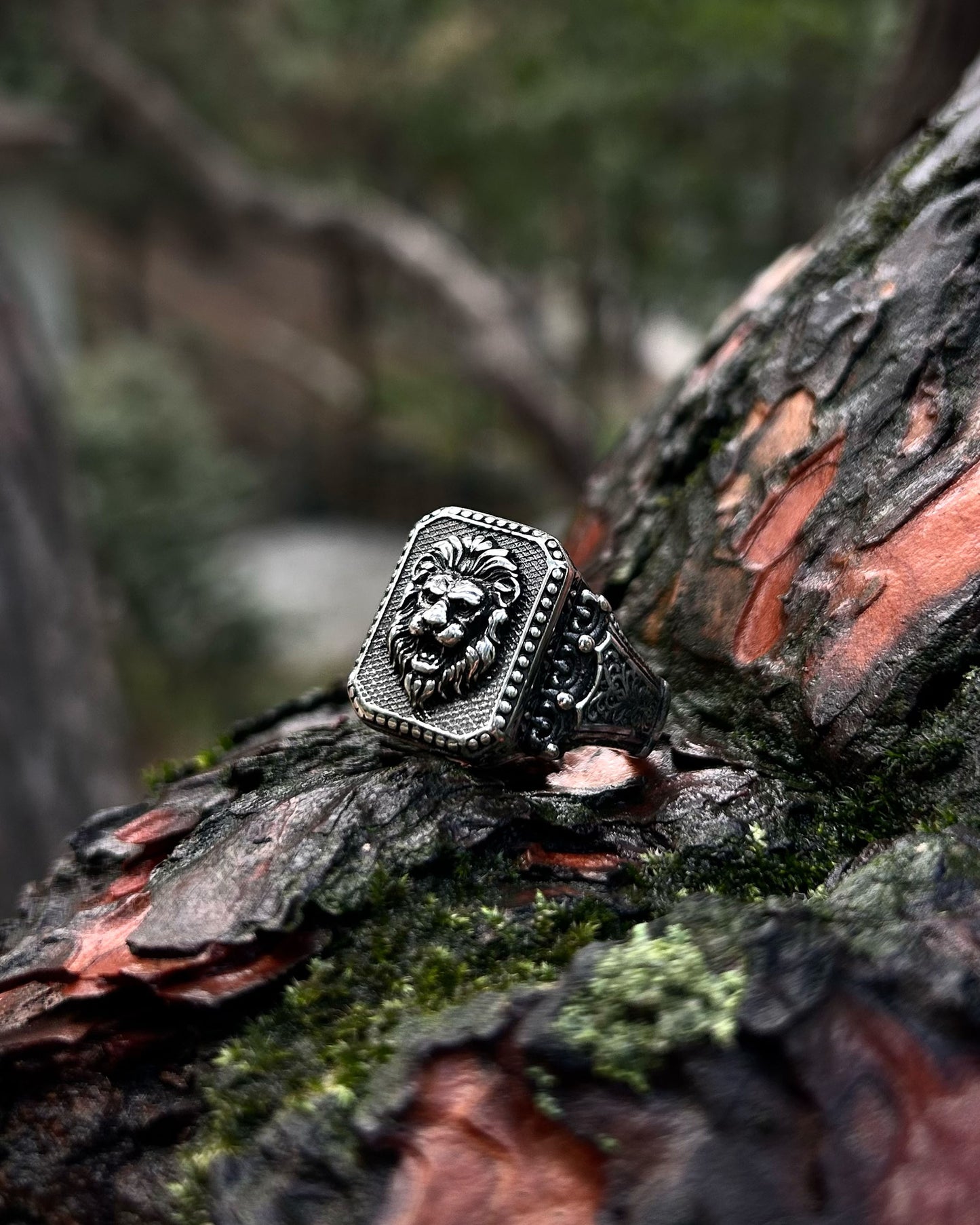 Yaşlı Aslan Başı Yüzük – 925 Ayar Gümüş-Yüzük-Osiris Jewelry