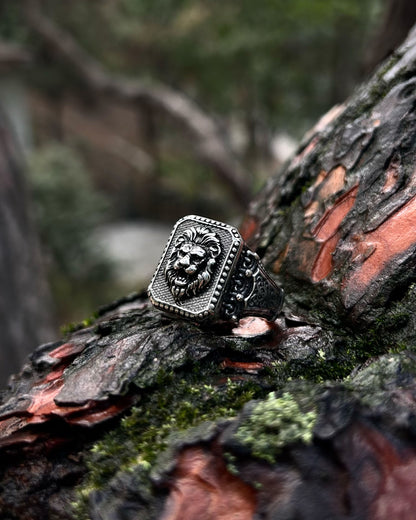 Yaşlı Aslan Başı Yüzük – 925 Ayar Gümüş-Yüzük-Osiris Jewelry