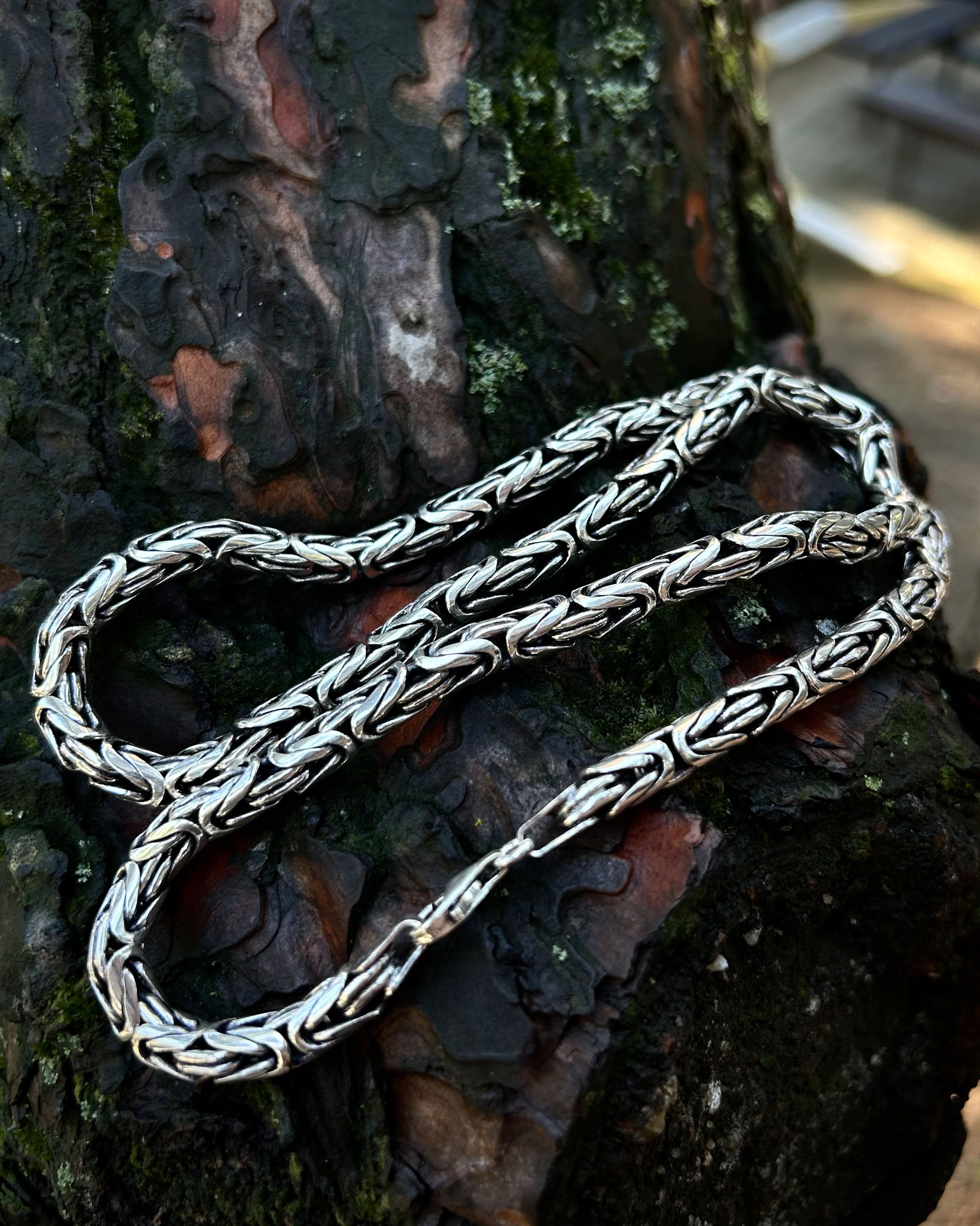 Heavy Byzantine King Chain Necklace - 6mm Round 925 Sterling Silver ...