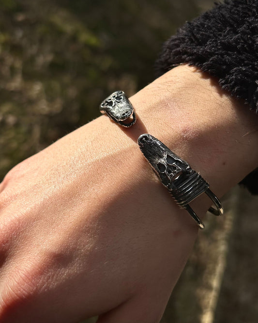 Timsah Kelepçe Bilezik - Ayarlanabilir 925 Ayar Gümüş-Osiris Jewelry
