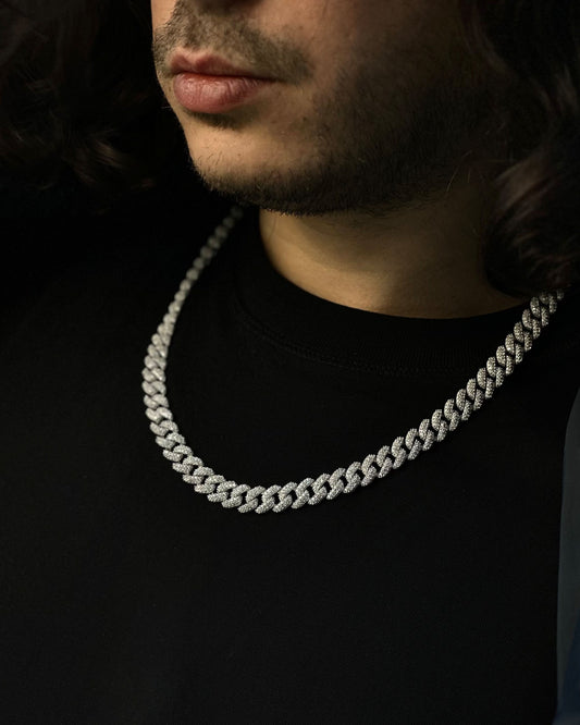 Iced Out Miami Cuban Zincir - 925 Ayar Gümüş