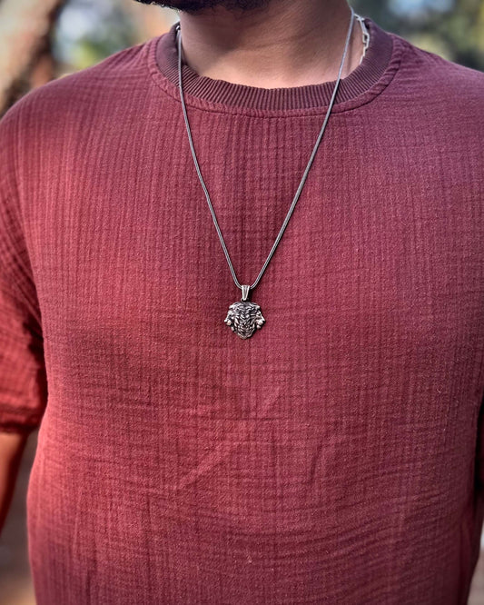 Çift Başlı Aslan Figürlü Kolye – 925 Ayar Gümüş-Osiris Jewelry
