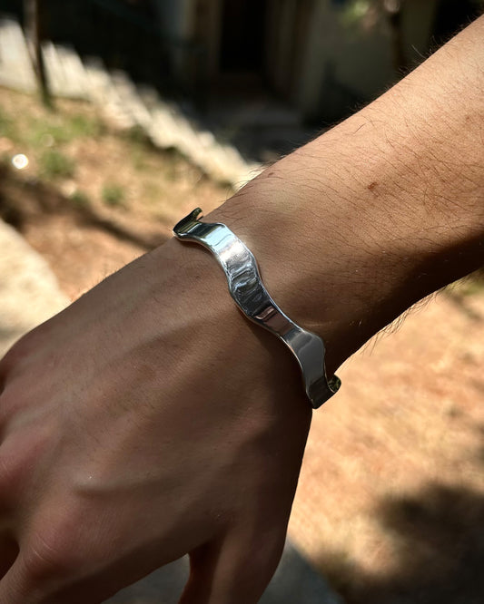 Zarif Dalgalı Tasarım Bilezik – Ayarlanabilir 925 Ayar Gümüş-Osiris Jewelry