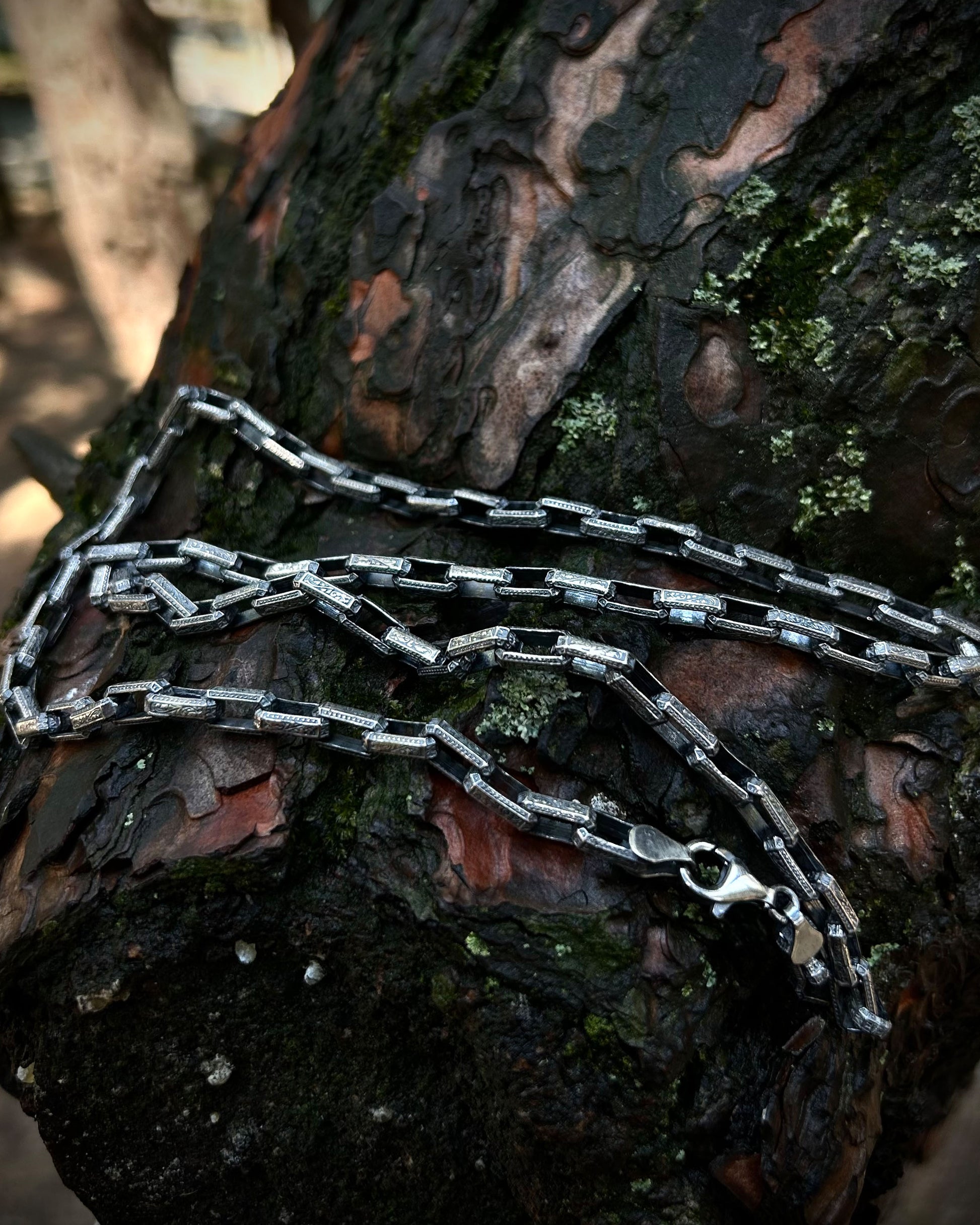 El İşlemeli Zincir Kolye - 925 Ayar Gümüş-Osiris Jewelry