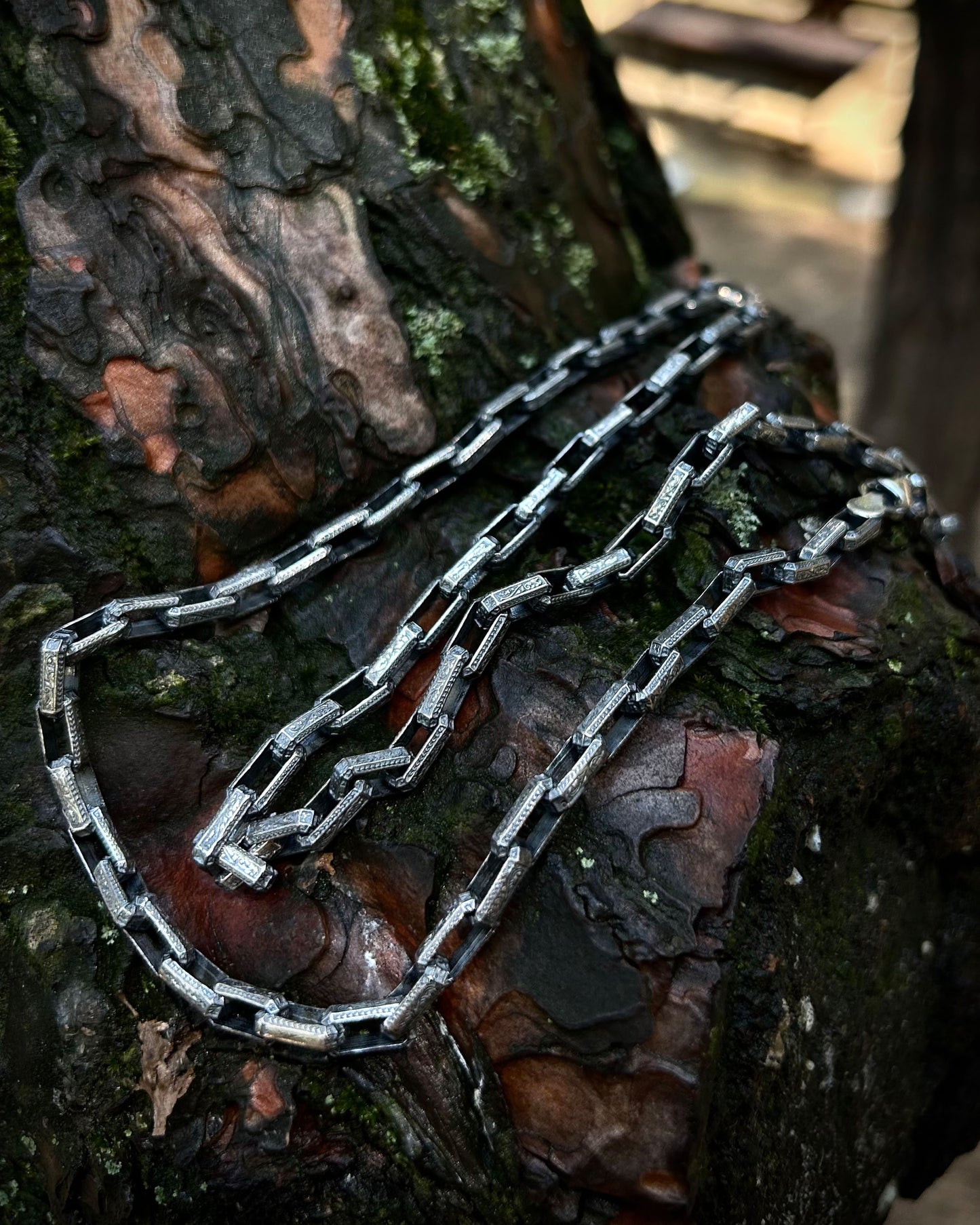 El İşlemeli Zincir Kolye - 925 Ayar Gümüş-Osiris Jewelry