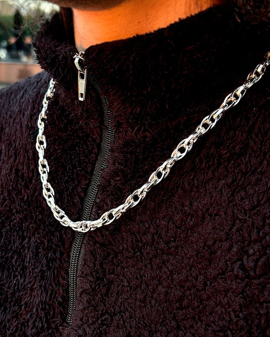 Oval Link Ataş Zincir Kolye – 925 Ayar Gümüş – Alternatif Görünüm 1