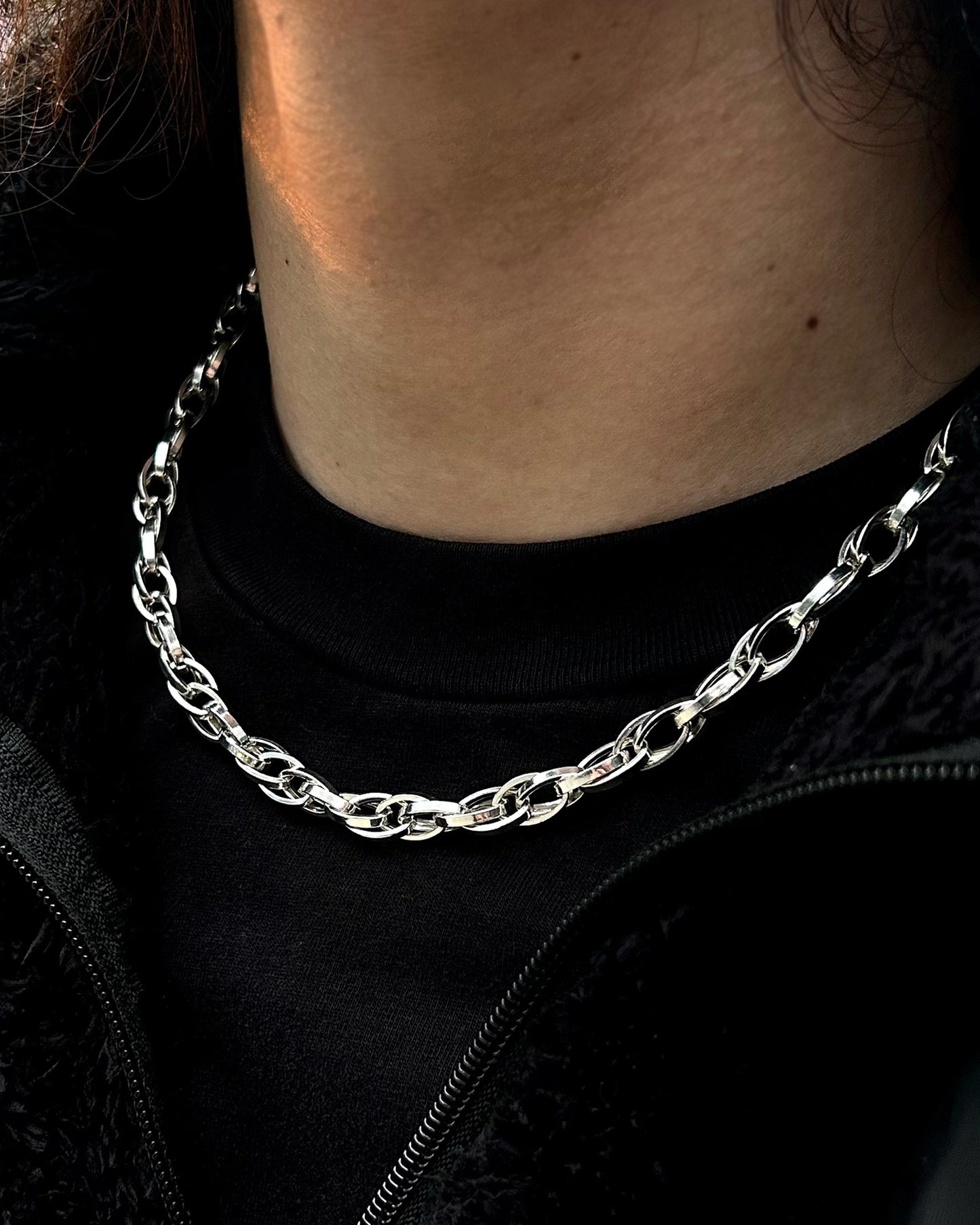 Oval Link Paperclip Chain Necklace – 925 Sterling Silver