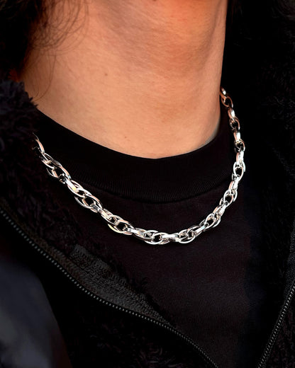 Oval Link Paperclip Chain Necklace – 925 Sterling Silver