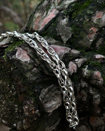 Oval Link Paperclip Chain Necklace – 925 Sterling Silver