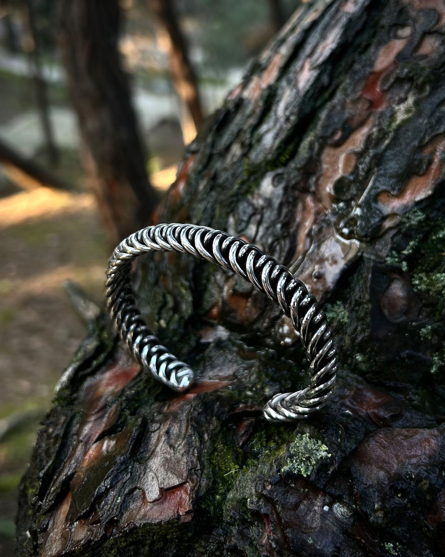 Ağır Spiral Bilezik – Ayarlanabilir 925 Ayar Gümüş