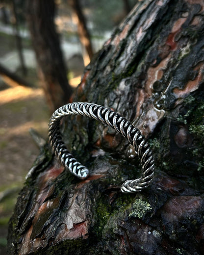 Ağır Spiral Bilezik – Ayarlanabilir 925 Ayar Gümüş