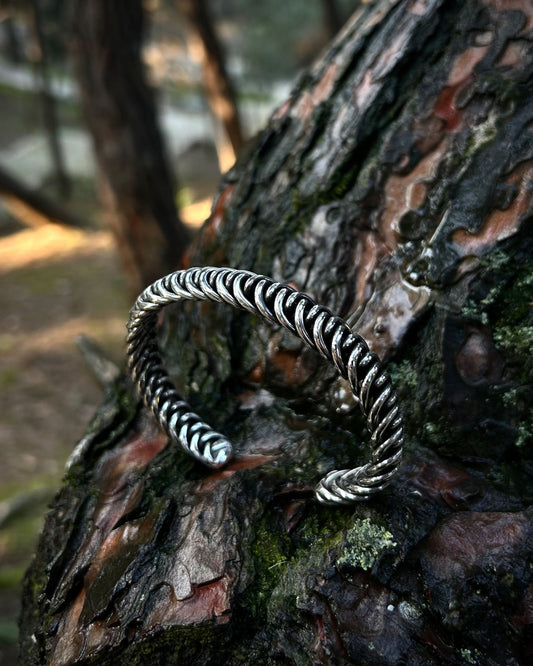 Ağır Spiral Bilezik – Ayarlanabilir 925 Ayar Gümüş