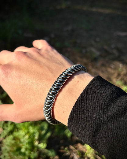 Ağır Spiral Bilezik – Ayarlanabilir 925 Ayar Gümüş