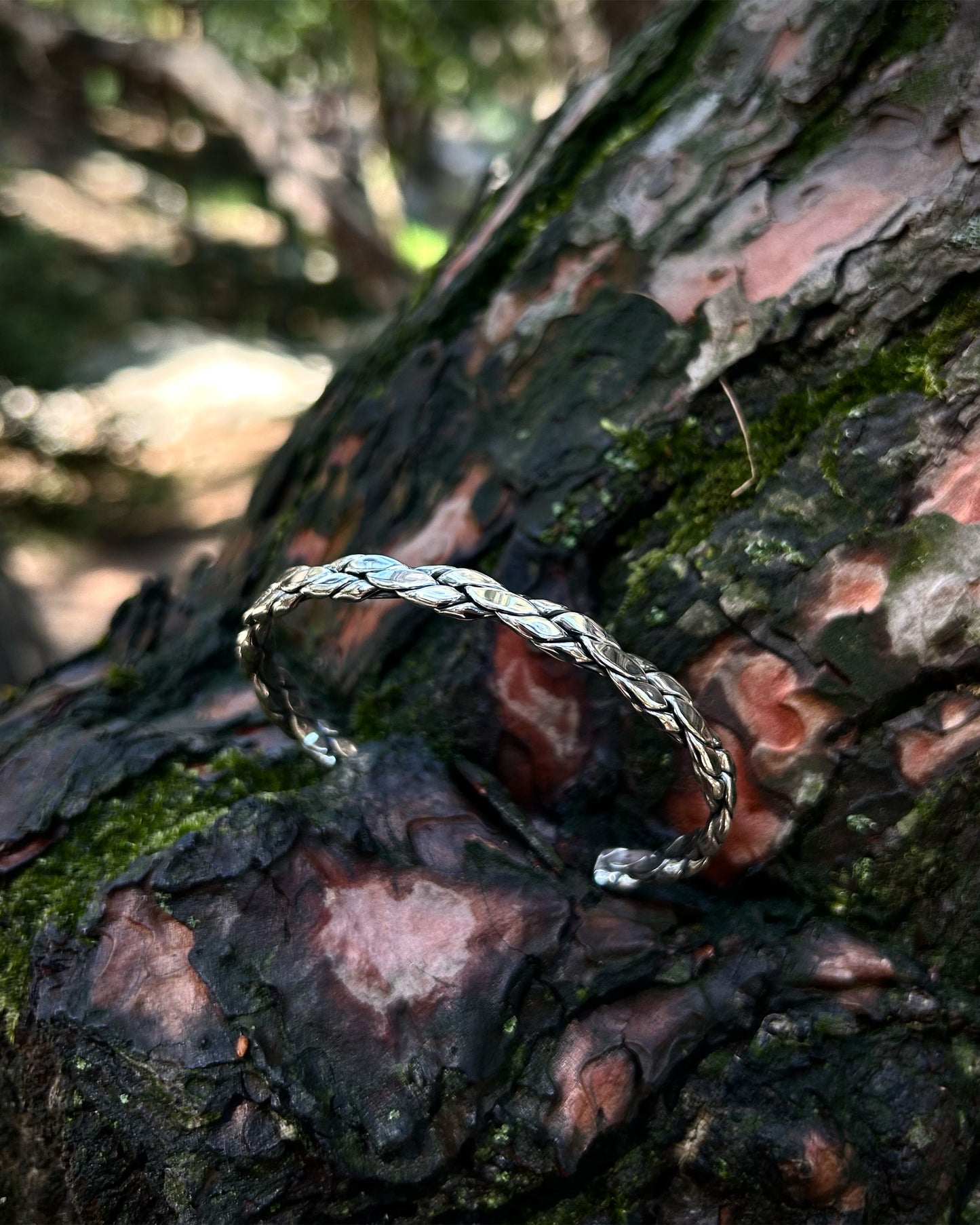 Bracelet jonc tressé (creux) – Argent sterling 925