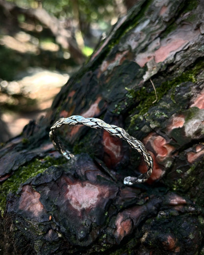 Bracelet jonc tressé (creux) – Argent sterling 925