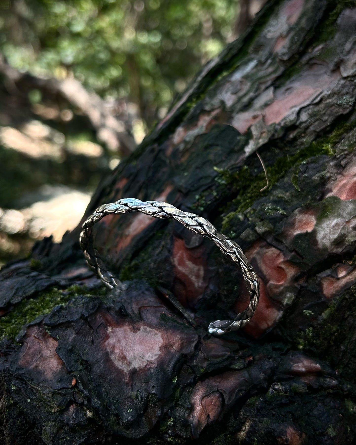 Bracelet jonc tressé (creux) – Argent sterling 925