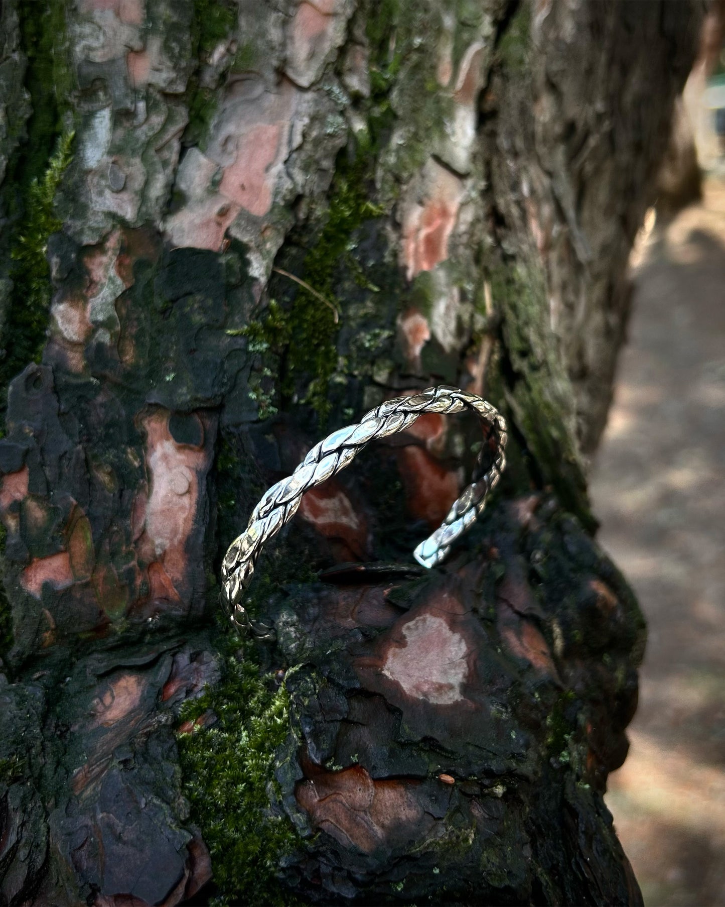 Bracelet jonc tressé (creux) – Argent sterling 925