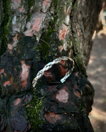 Bracelet jonc tressé (creux) – Argent sterling 925