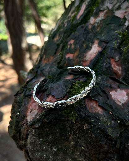 Bracelet jonc tressé (creux) – Argent sterling 925