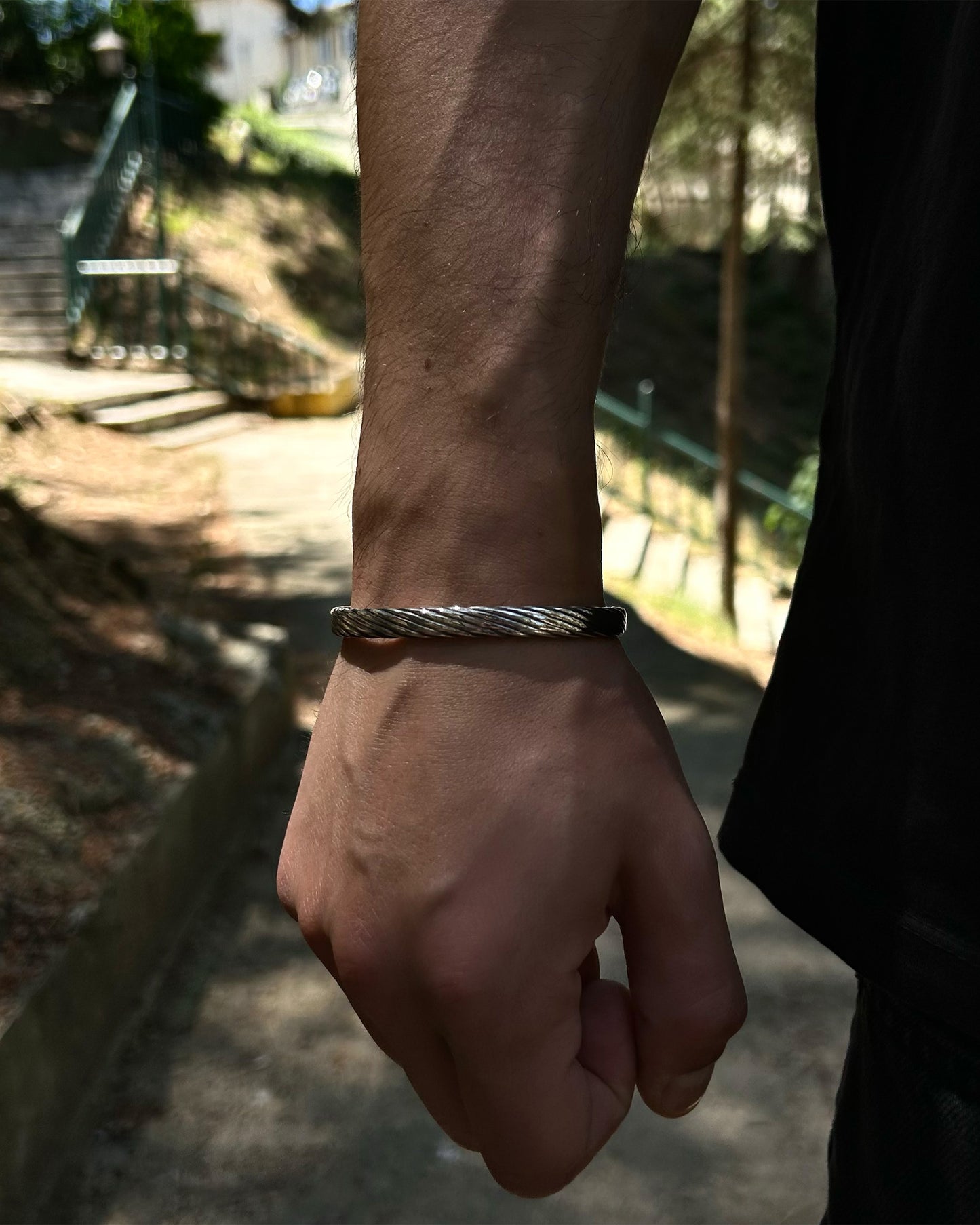 Bracelet jonc birman (creux) – Argent massif 925