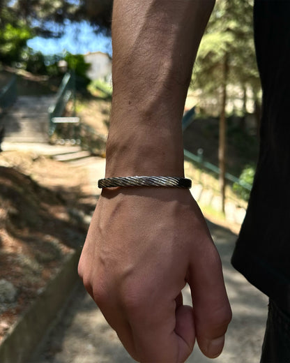 Bracelet jonc birman (creux) – Argent massif 925