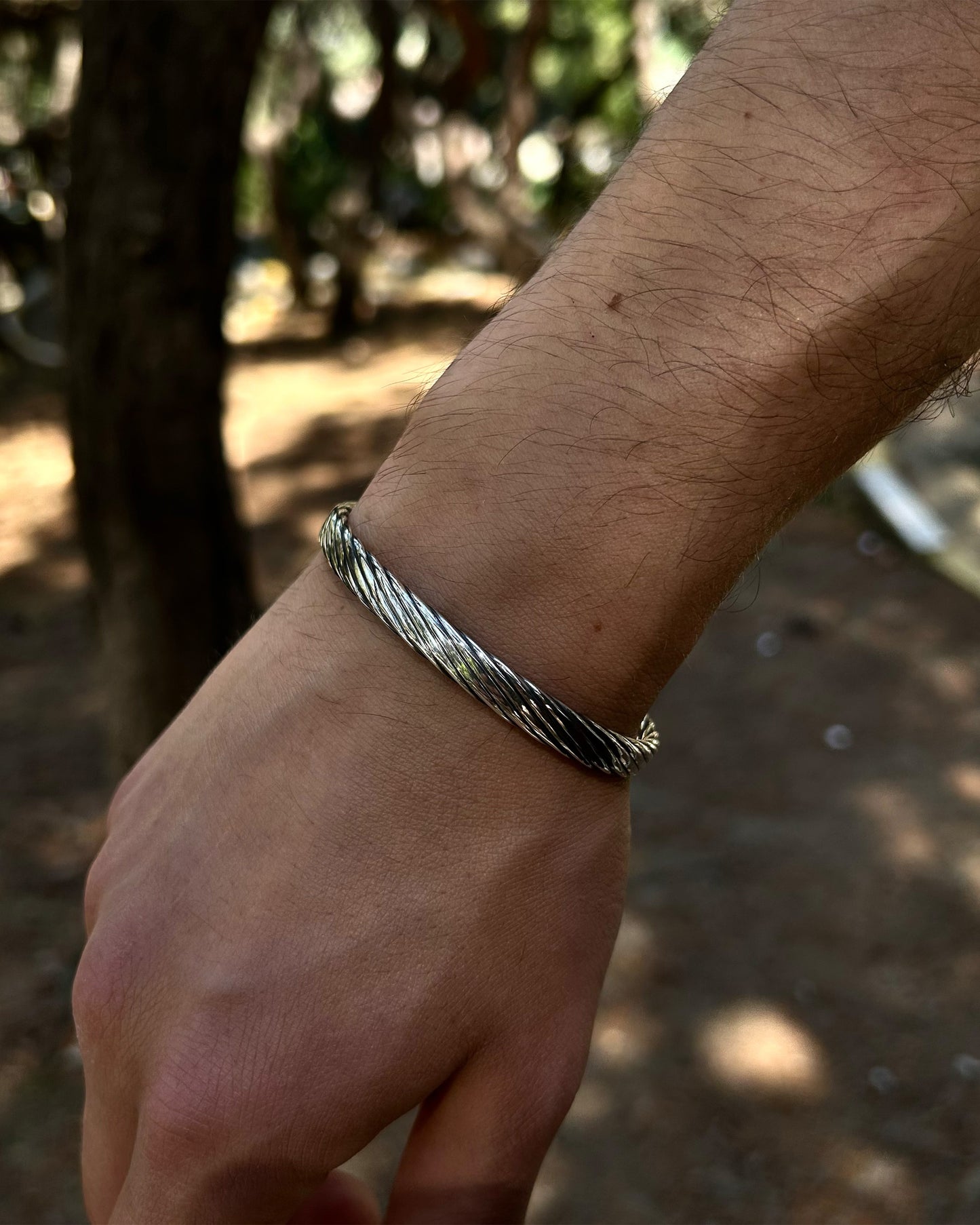Bracelet jonc birman (creux) – Argent massif 925