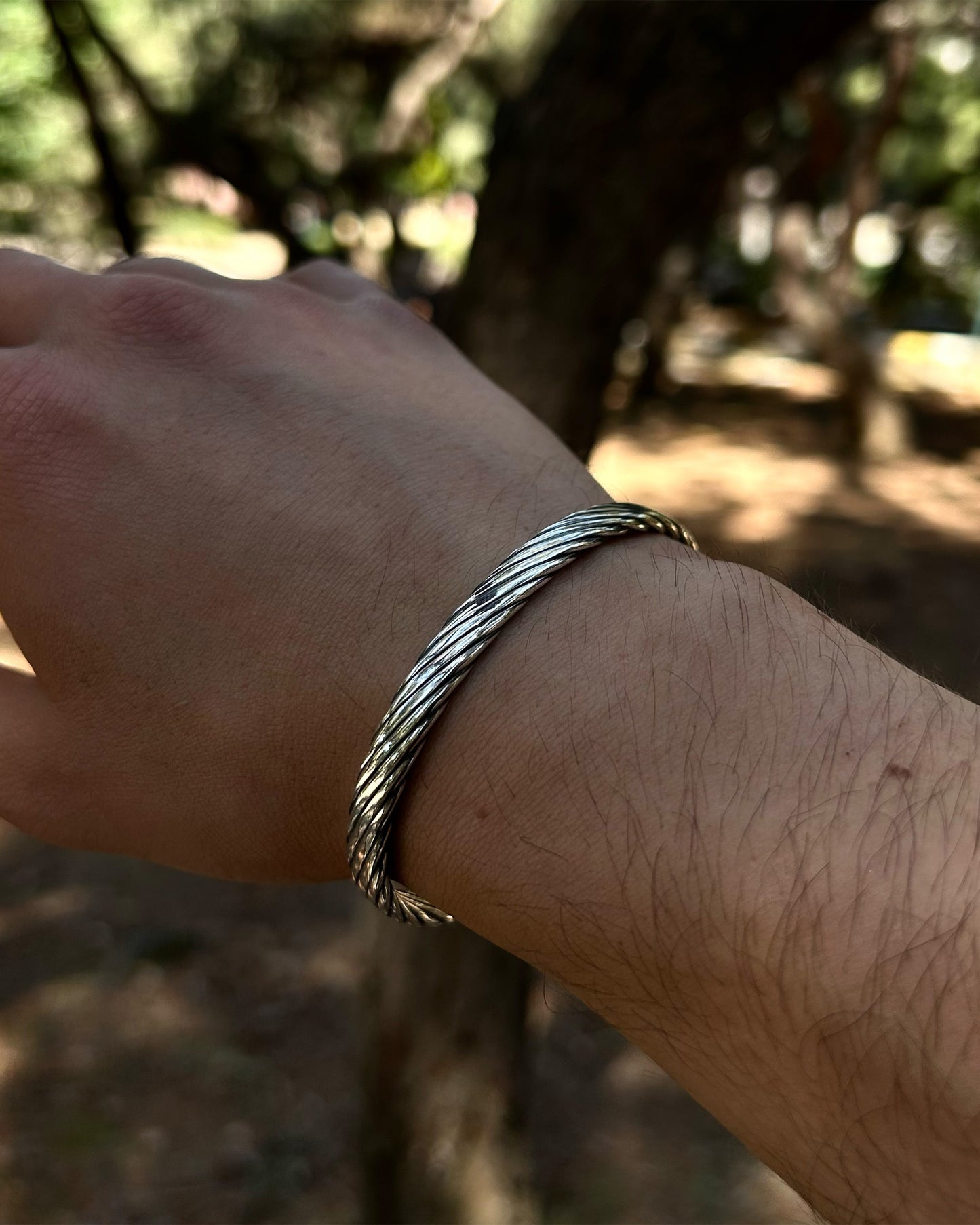 Bracelet jonc birman (creux) – Argent massif 925