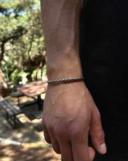 Bracelet manchette spirale (creuse) – Argent 925