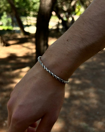 Bracelet manchette spirale (creuse) – Argent 925