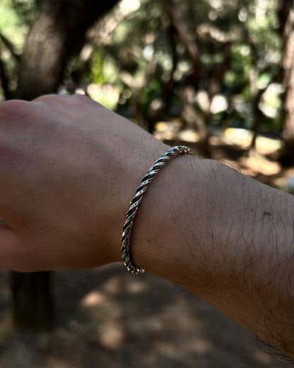 Bracelet manchette spirale (creuse) – Argent 925