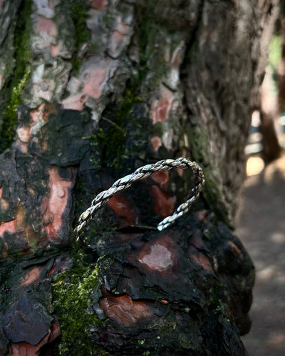 Bracelet menotte en maille fine (creux) – Argent 925