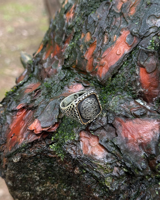 Square Seal of Solomon Ring - 925 Sterling Silver