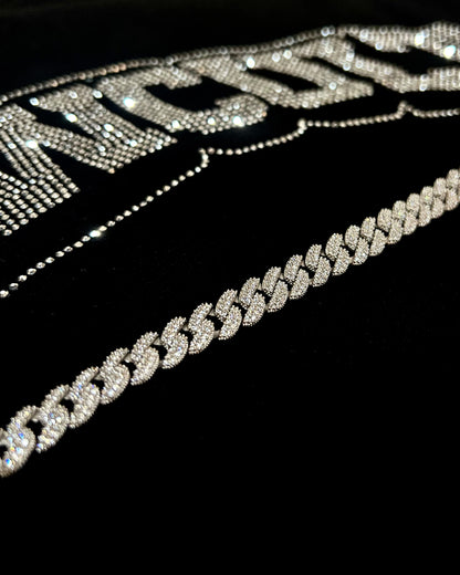 Iced Out Cuban Zincir Bileklik – 925 Ayar Gümüş Rodyum Kaplama