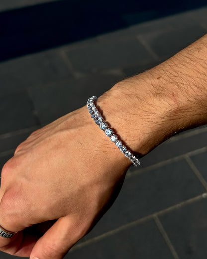 Genişleyen Taşlı Tenis Bileklik – 925 Ayar Gümüş (Rodyum Kaplama)