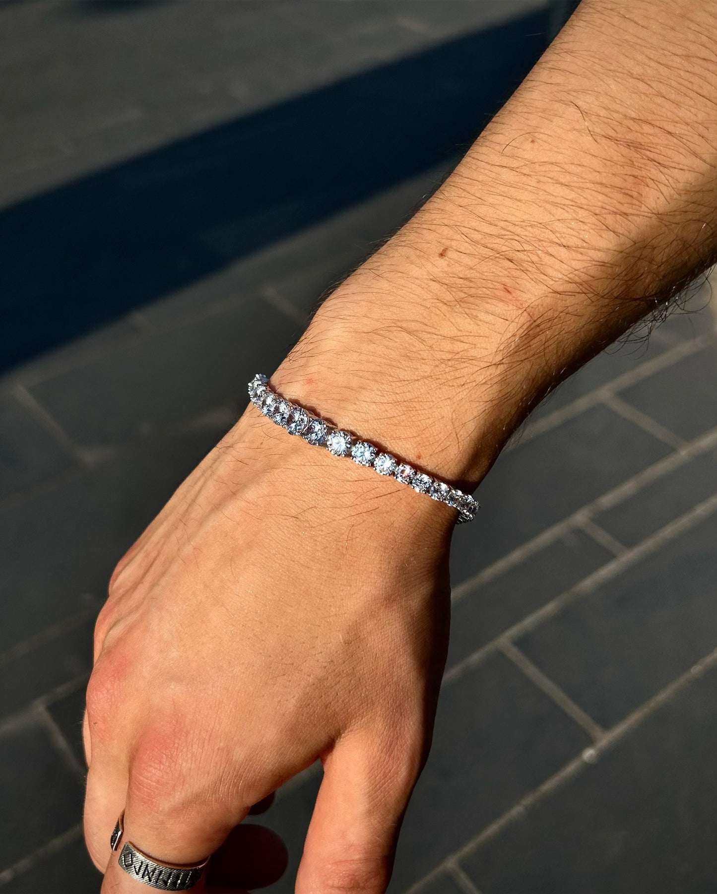 Genişleyen Taşlı Tenis Bileklik – 925 Ayar Gümüş (Rodyum Kaplama)