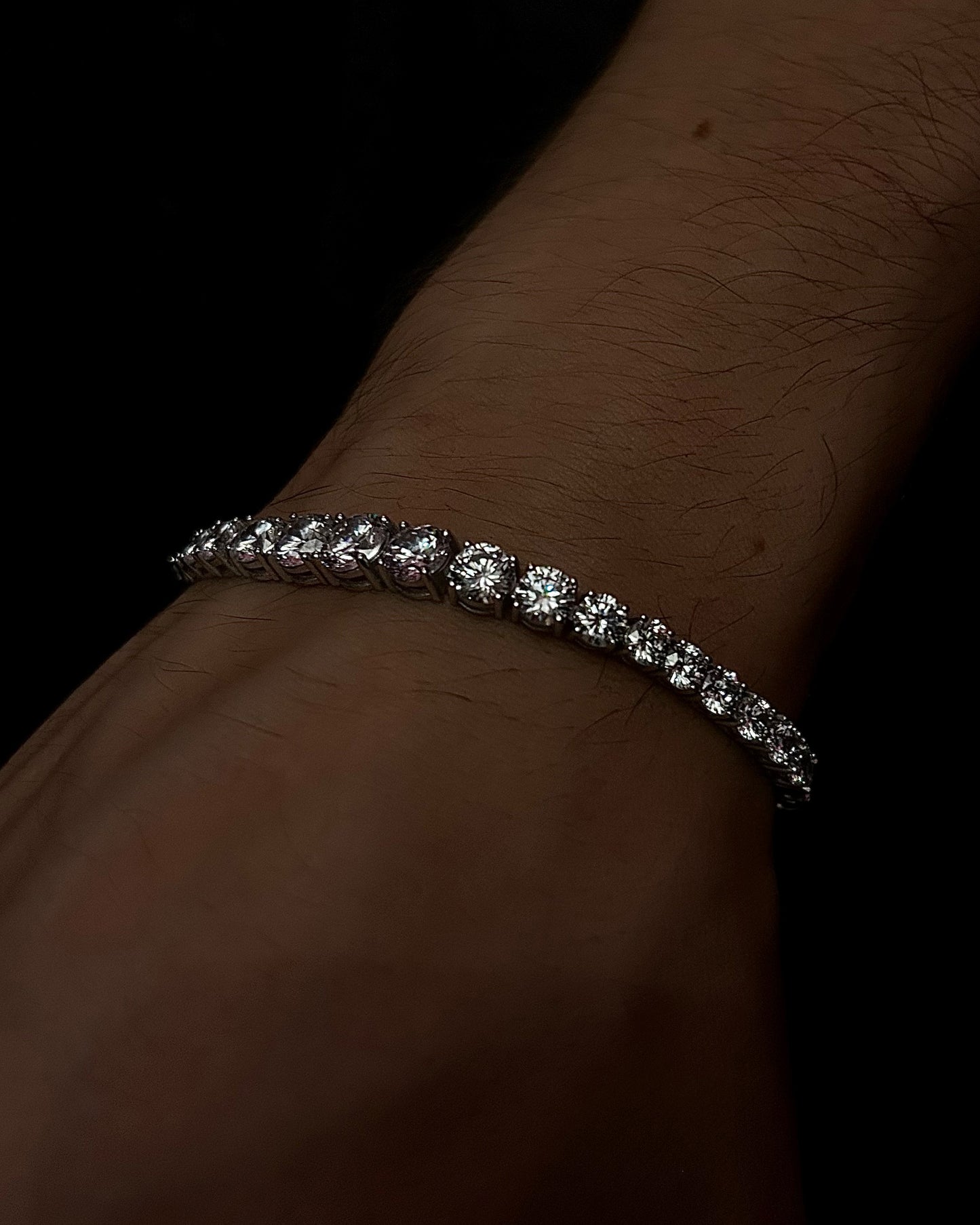 Genişleyen Taşlı Tenis Bileklik – 925 Ayar Gümüş (Rodyum Kaplama)