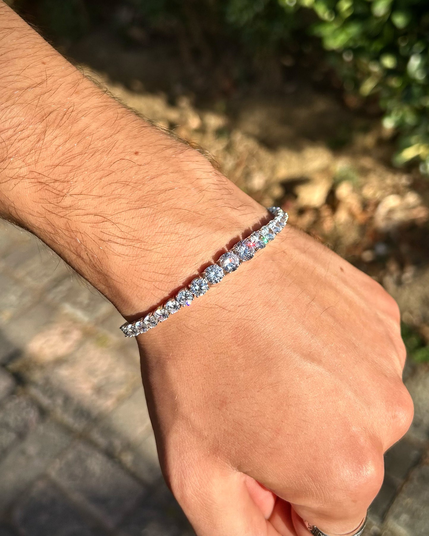 Genişleyen Taşlı Tenis Bileklik – 925 Ayar Gümüş (Rodyum Kaplama)