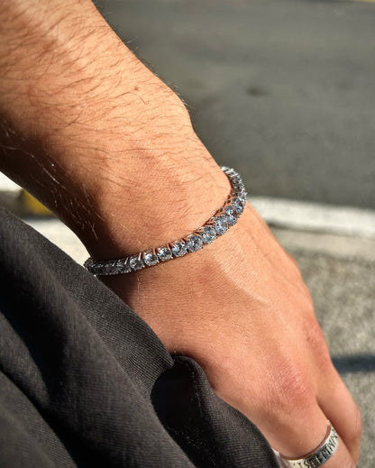 Genişleyen Taşlı Tenis Bileklik – 925 Ayar Gümüş (Rodyum Kaplama)