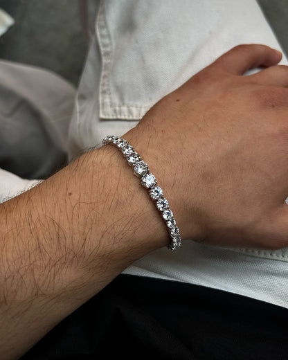 Genişleyen Taşlı Tenis Bileklik – 925 Ayar Gümüş (Rodyum Kaplama)