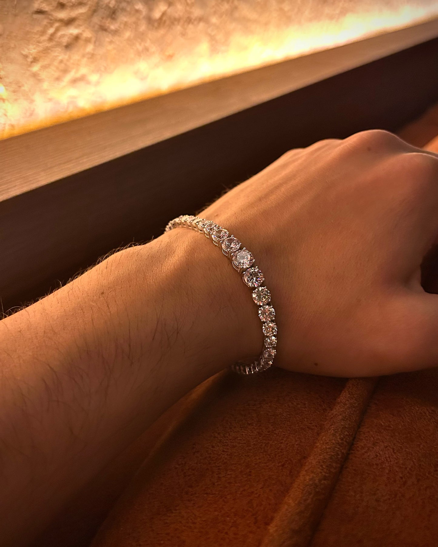 Genişleyen Taşlı Tenis Bileklik – 925 Ayar Gümüş (Rodyum Kaplama)